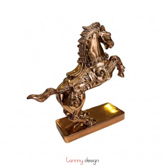 Tượng ngựa HÍ PHÙ THIÊN bột đá mạ đồng